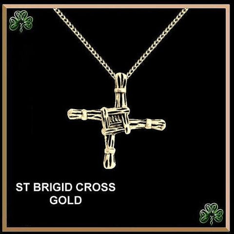St. Brigid Celtic Cross Pendant, Gold Celtic