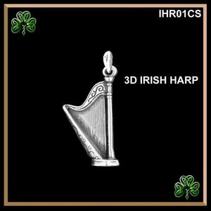 Irish Harp Charm - Sterling Silver