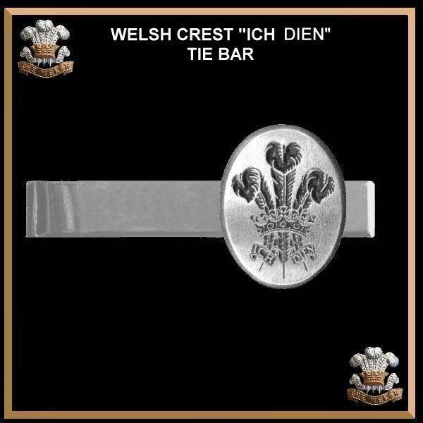Welsh Crest Ich Dien Tie Bar, Tie Clip