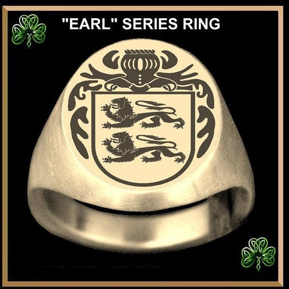 Coat of Arms Earl Ring 10K Solid Gold - All Family Names