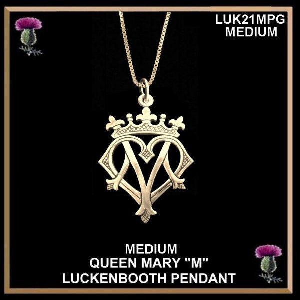 Queen Mary "M" Medium Luckenbooth Pendant - 10 Karat Gold