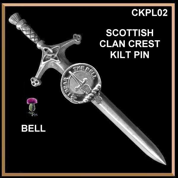 Bell Clan Crest Kilt Pin, Scottish Pin ~ CKP02