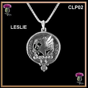 Leslie Clan Crest Scottish Pendant CLP02