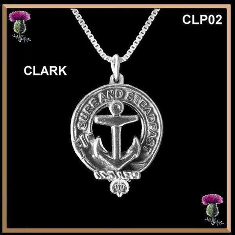 Clark Clan Crest Scottish Pendant  CLP02