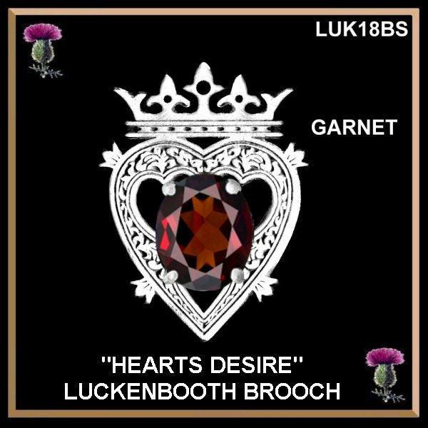 Hearts Desire Luckenbooth Brooch, Gemstone Scottish