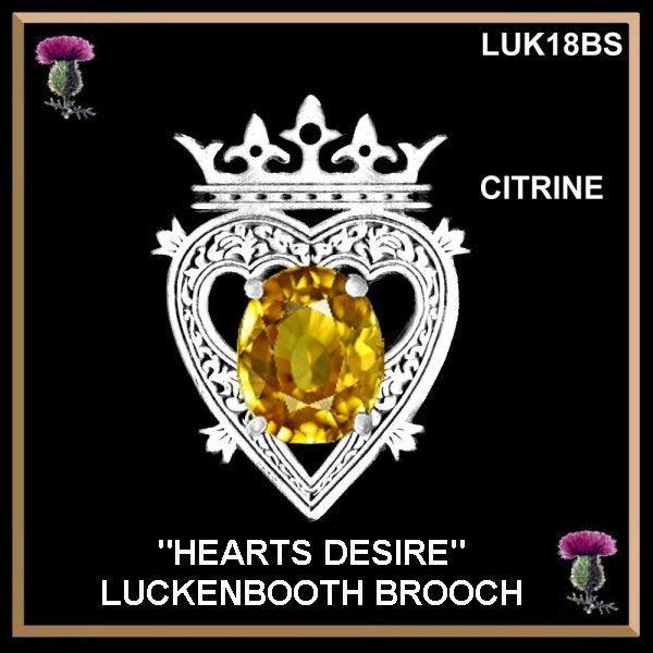 Hearts Desire Luckenbooth Brooch, Gemstone Scottish