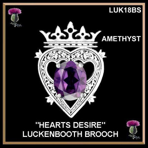 Hearts Desire Luckenbooth Brooch, Gemstone Scottish