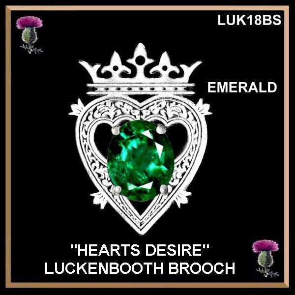 Hearts Desire Luckenbooth Brooch, Gemstone Scottish