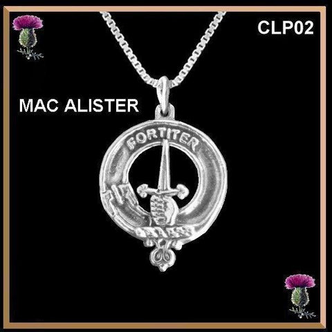 MacAlister  Clan Crest Scottish Pendant CLP02