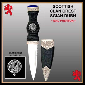 Clan Crest Sgian Dubh, Scottish Knife,  - All Clans