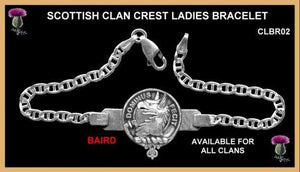 Clan Crest Ladies Bracelet, Solid Sterling Silver