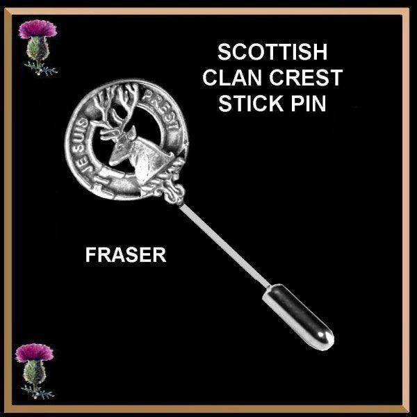 Clan Crest Stick or Cravat pin, Sterling Silver