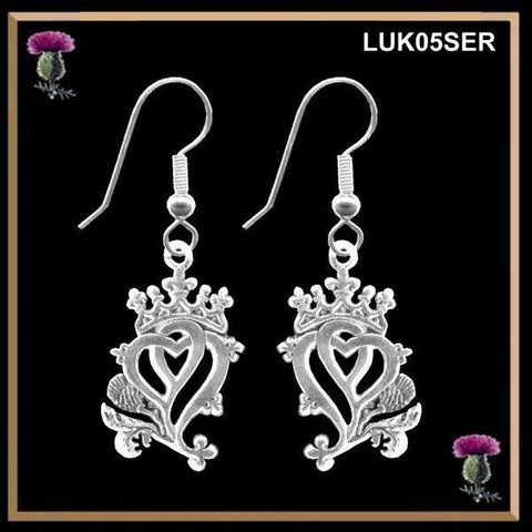 Luckenbooth Hearts and Thistle Small Hook Earrings