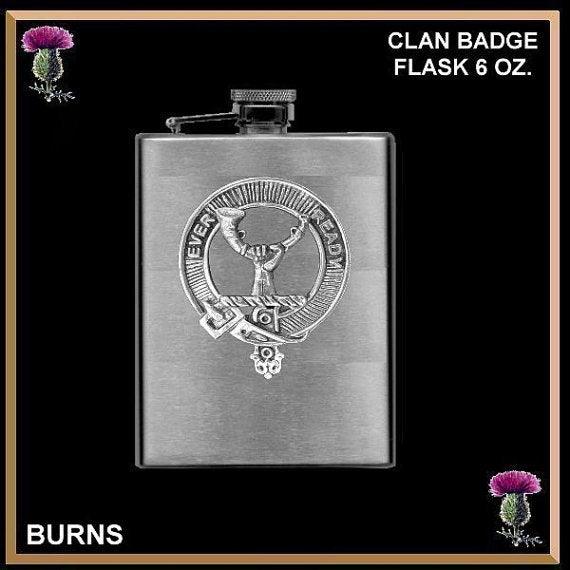 6oz Clan Crest Scottish Badge Flask - Most Clans