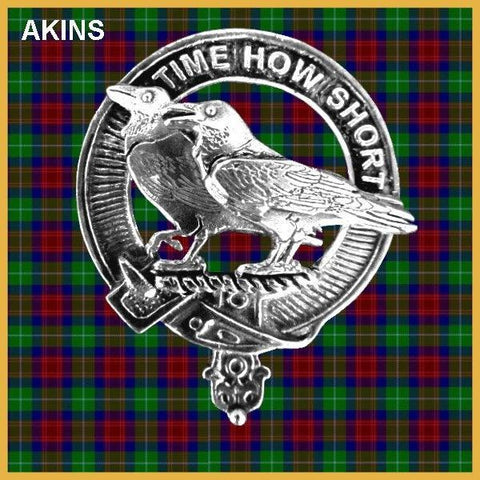 Akins Clan Crest Scottish Cap Badge CB02