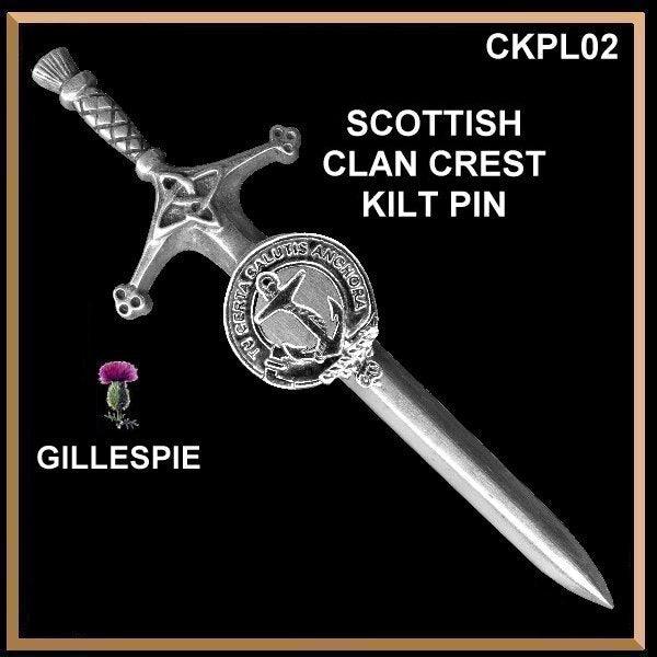 Gillespie Clan Crest Kilt Pin, Scottish Pin ~ CKP02