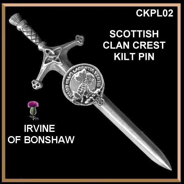 Irvine (Bonshaw) Clan Crest Kilt Pin, Scottish Pin ~ CKP02