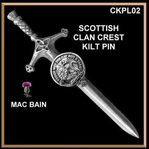 MacBain Clan Crest Kilt Pin, MacBean Scottish pin