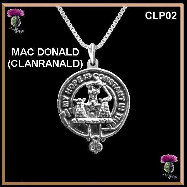 MacDonald  Clanranald   Clan Crest Scottish Pendant CLP02