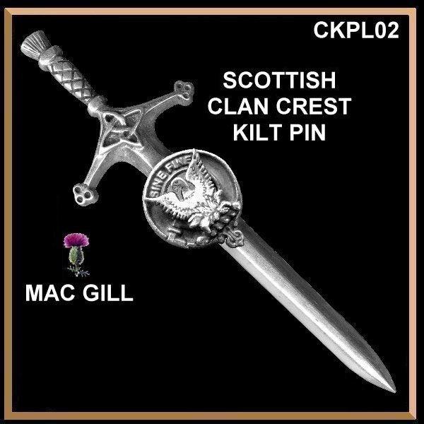 MacGill Clan Crest Kilt Pin, Scottish Pin ~ CKP02