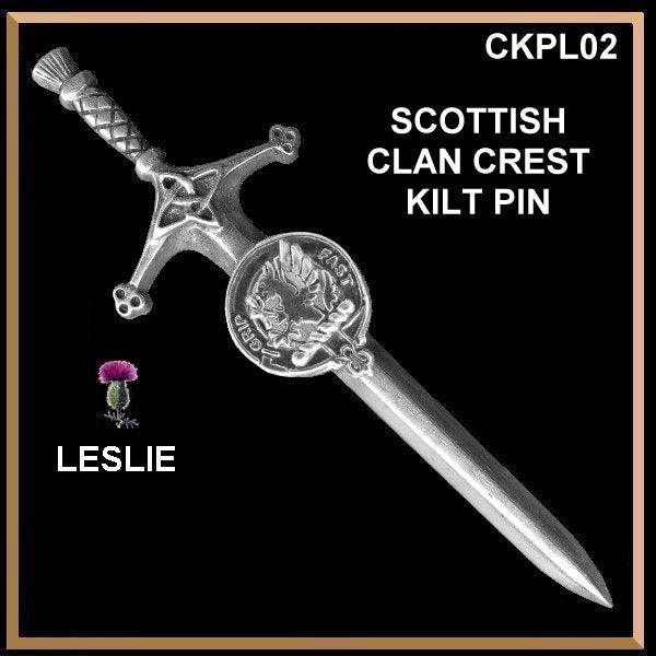 Leslie Clan Crest Kilt Pin, Scottish Pin ~ CKP02